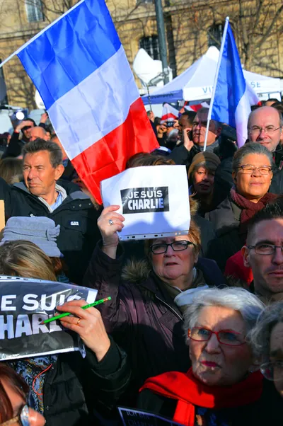 Hommage à Charlie Hebdo, place de la République